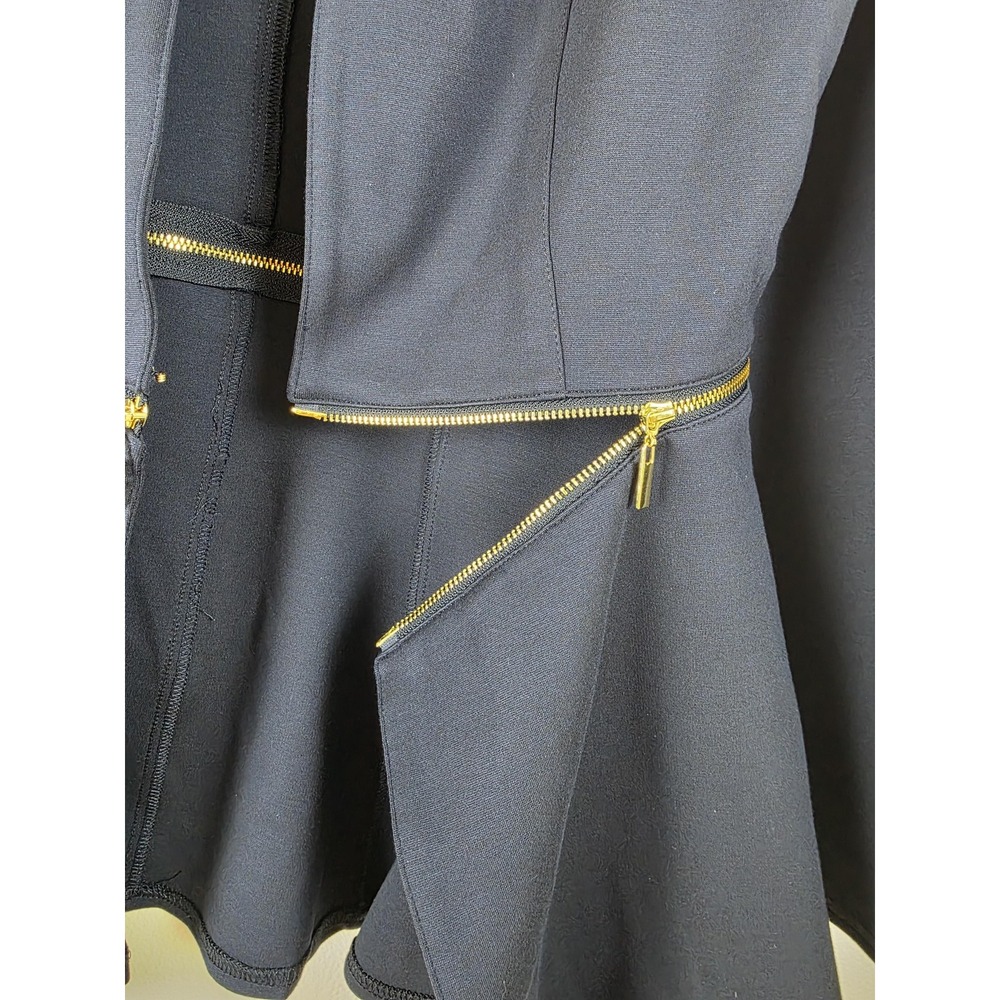 Iman Jacket Womens Small Navy Blue Convertible Gold Zip Off Stretch Open Blazer - Picture 5 of 16
